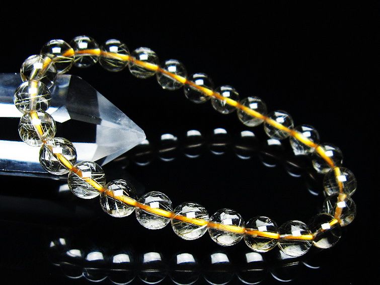 ゴールドタイチンルチル ブレスレット 7mm [t171-7701] 1枚目