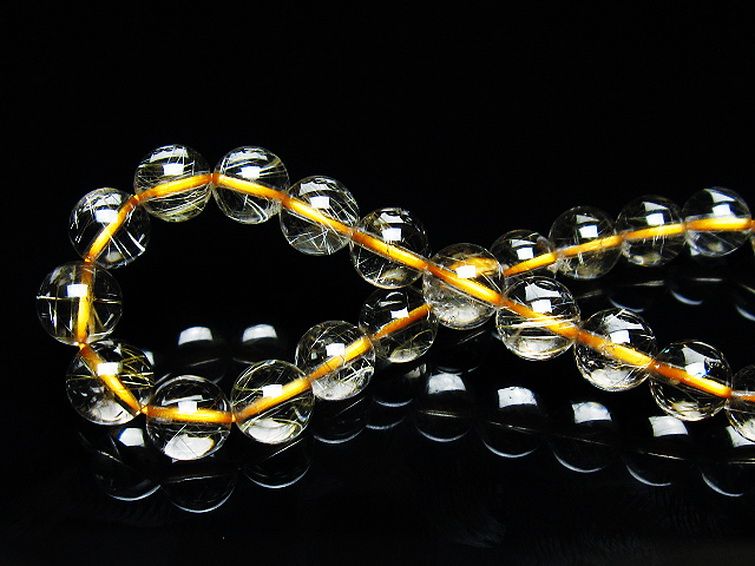 ゴールドタイチンルチル ブレスレット 7mm [t171-7701] 2枚目