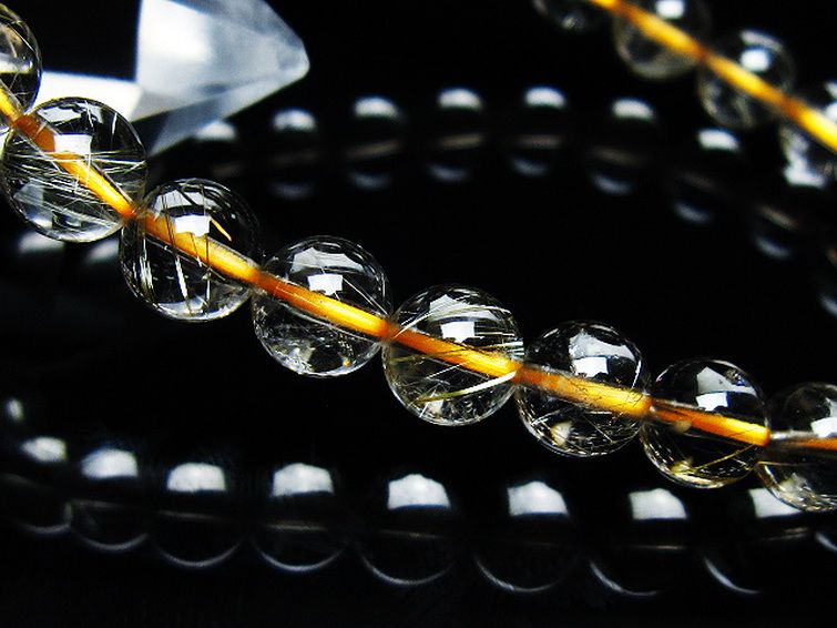 ゴールドタイチンルチル ブレスレット 7mm [t171-7701] 3枚目