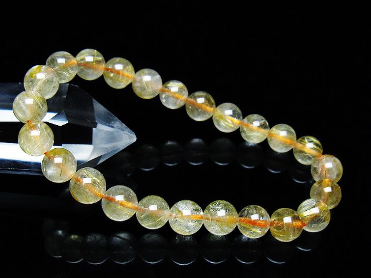 ゴールドタイチンルチル ブレスレット 7mm [T171-7714] 1枚目