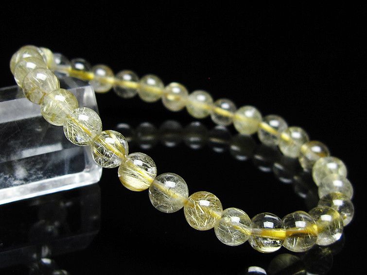 ゴールドタイチンルチル ブレスレット 6mm [t171-7953] 1枚目