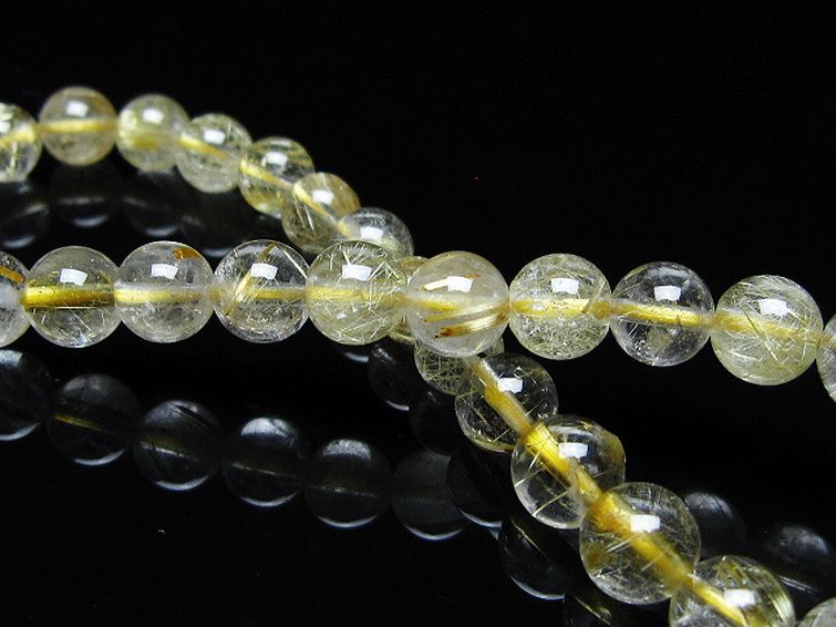 ゴールドタイチンルチル ブレスレット 6mm [t171-7953] 2枚目