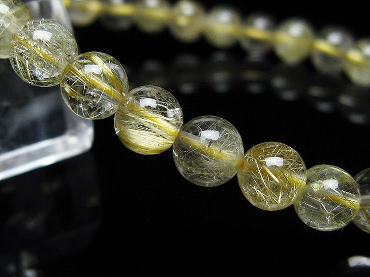 ゴールドタイチンルチル ブレスレット 6mm [t171-7953] 3枚目