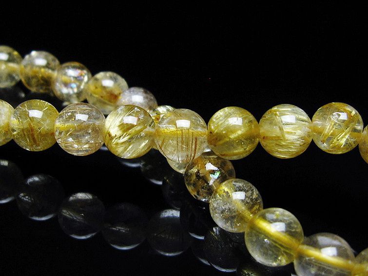 ゴールドタイチンルチル ブレスレット 7mm [t171-7960] 2枚目