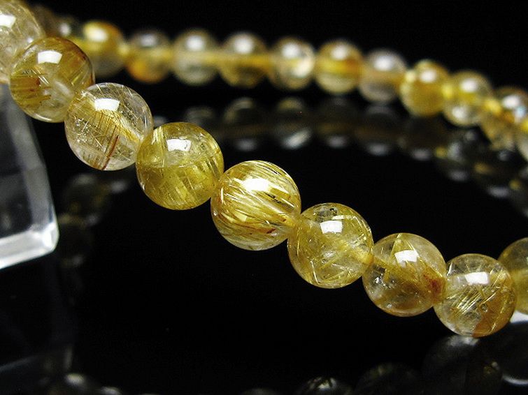 ゴールドタイチンルチル ブレスレット 7mm [t171-7960] 3枚目