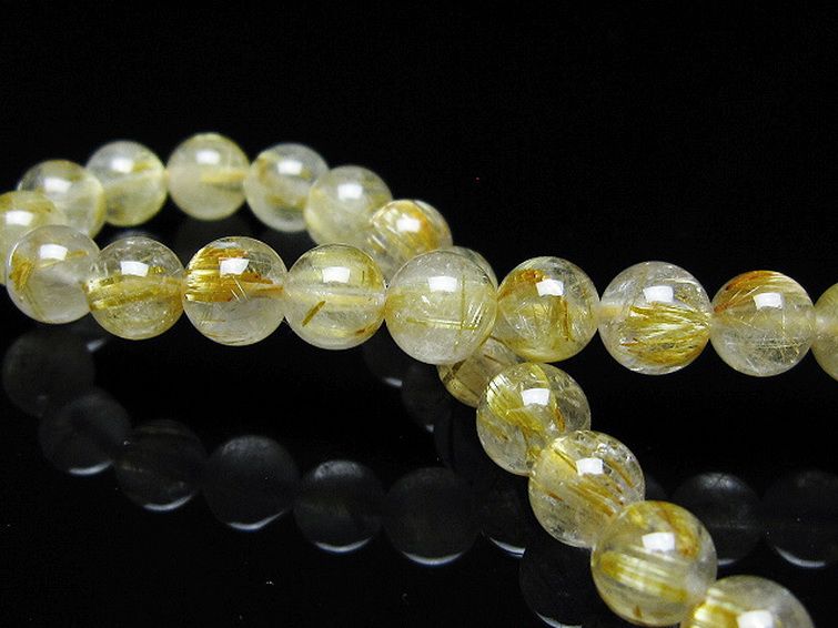 ゴールドタイチンルチル ブレスレット 6mm [t171-7961] 2枚目