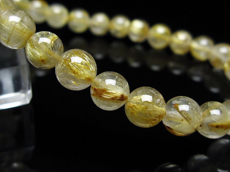 ゴールドタイチンルチル ブレスレット 6mm [t171-7961] 3枚目