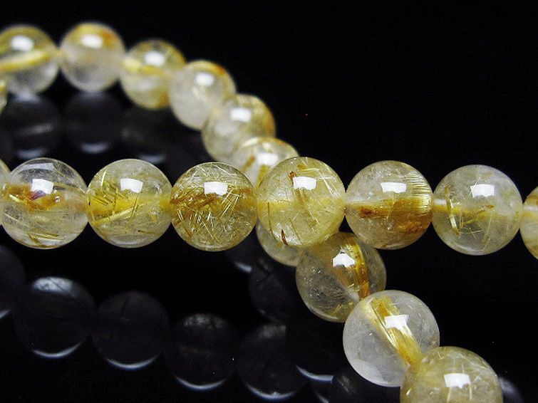 ゴールドタイチンルチル ブレスレット 6mm [t171-7964] 2枚目