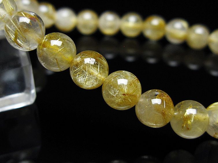 ゴールドタイチンルチル ブレスレット 6mm [t171-7964] 3枚目