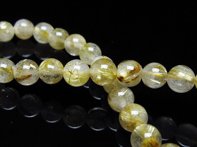 ゴールドタイチンルチル ブレスレット 7mm [t171-7967] 2枚目