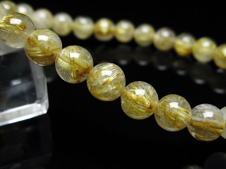 ゴールドタイチンルチル ブレスレット 7mm [t171-7967] 3枚目