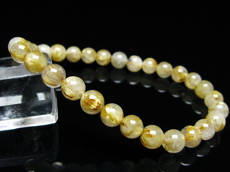 ゴールドタイチンルチル ブレスレット 6mm [t171-7970] 1枚目