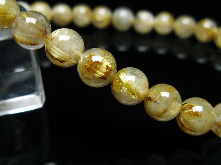 ゴールドタイチンルチル ブレスレット 6mm [t171-7970] 3枚目