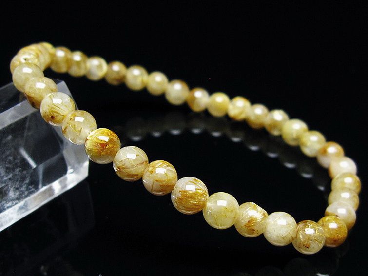 ゴールドタイチンルチル ブレスレット 5mm [t171-7973] 1枚目