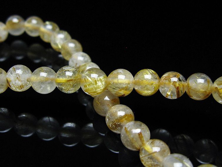 ゴールドタイチンルチル ブレスレット 5mm [t171-7977] 2枚目