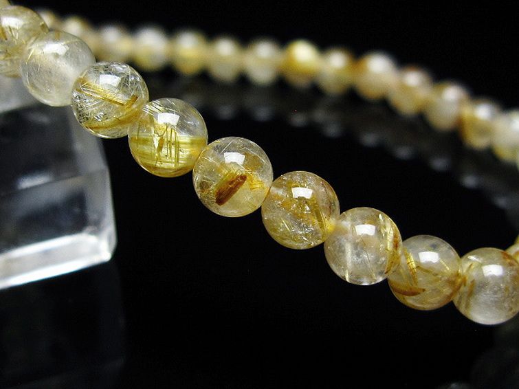 ゴールドタイチンルチル ブレスレット 5mm [t171-7977] 3枚目