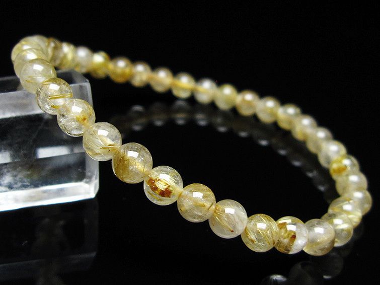 ゴールドタイチンルチル ブレスレット 5mm [t171-7978] 1枚目