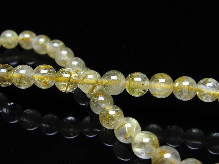 ゴールドタイチンルチル ブレスレット 5mm [t171-7978] 2枚目