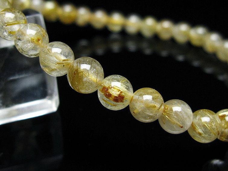 ゴールドタイチンルチル ブレスレット 5mm [t171-7978] 3枚目