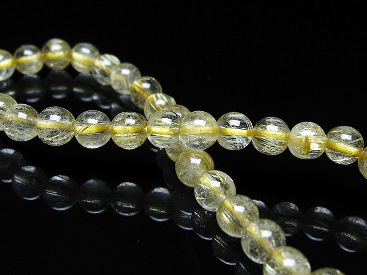 ゴールドタイチンルチル ブレスレット 5mm [t171-7981] 2枚目