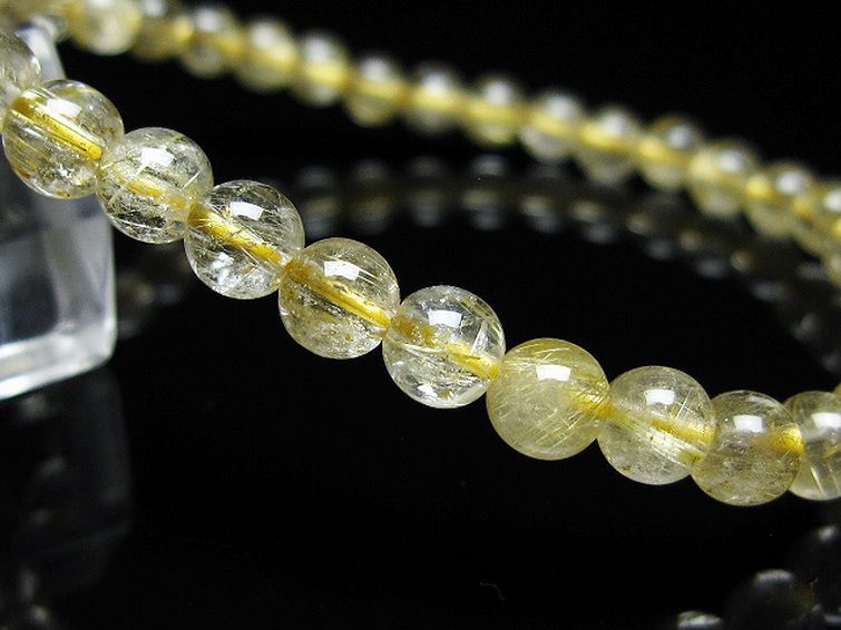 ゴールドタイチンルチル ブレスレット 5mm [t171-7981] 3枚目