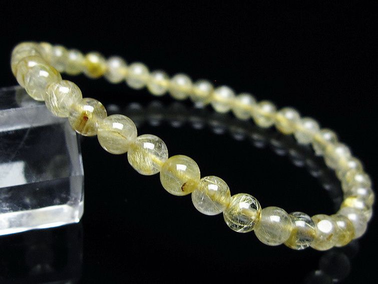 ゴールドタイチンルチル ブレスレット 5mm [t171-7982] 1枚目