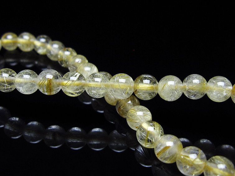 ゴールドタイチンルチル ブレスレット 5mm [t171-7982] 2枚目