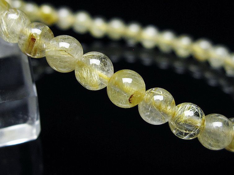 ゴールドタイチンルチル ブレスレット 5mm [t171-7982] 3枚目