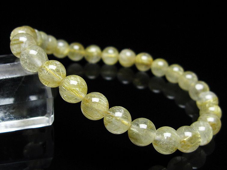 ゴールドタイチンルチル ブレスレット 7mm [t171-7985] 1枚目