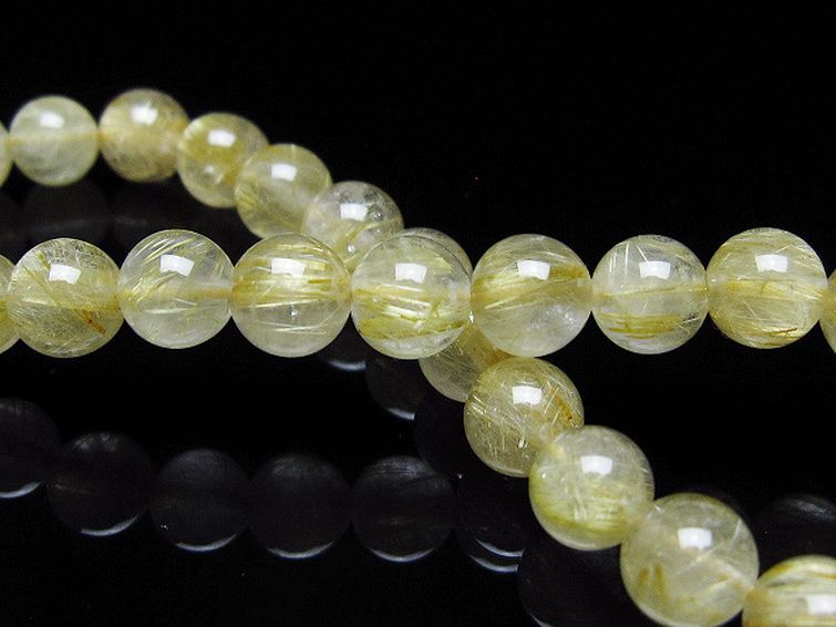 ゴールドタイチンルチル ブレスレット 7mm [t171-7985] 2枚目