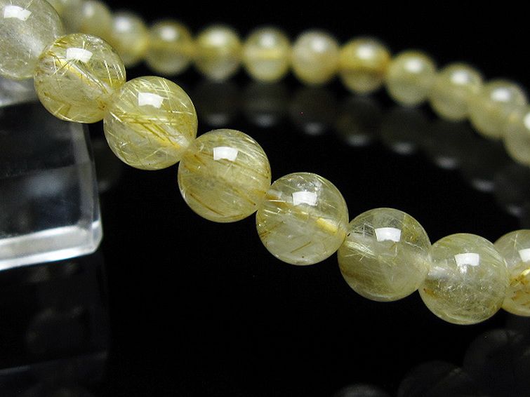 ゴールドタイチンルチル ブレスレット 7mm [t171-7985] 3枚目