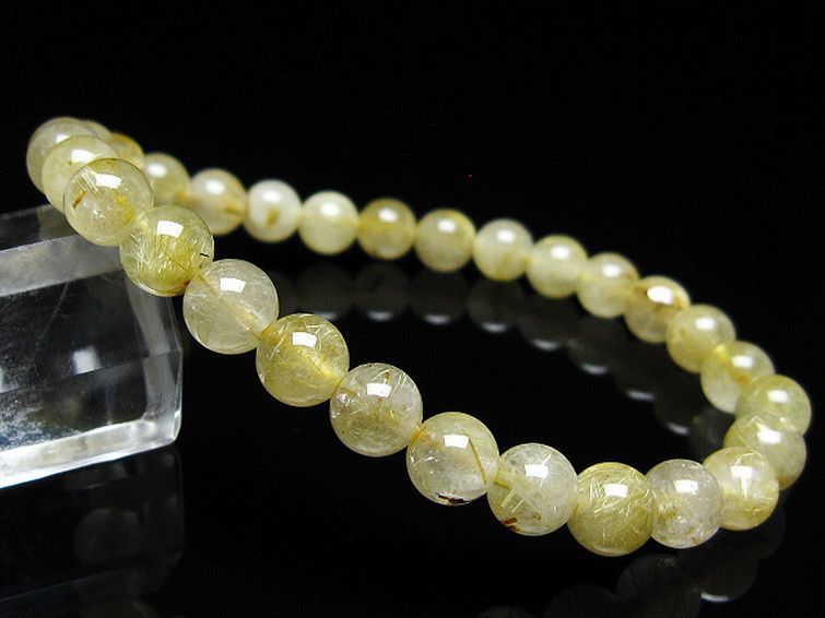 ゴールドタイチンルチル ブレスレット 7mm [t171-7987] 1枚目