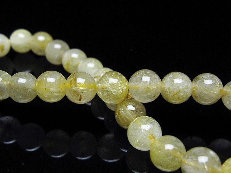 ゴールドタイチンルチル ブレスレット 7mm [t171-7987] 2枚目