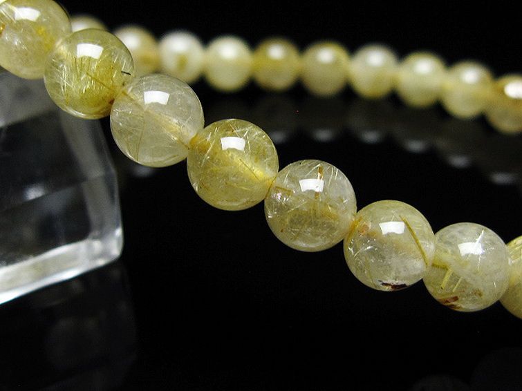 ゴールドタイチンルチル ブレスレット 7mm [t171-7987] 3枚目