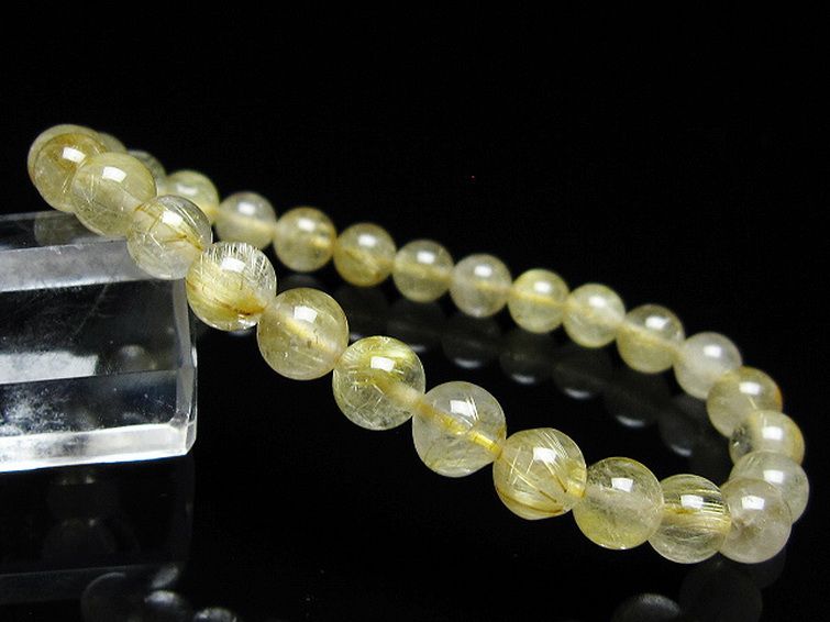 ゴールドタイチンルチル ブレスレット 7mm [t171-7988] 1枚目