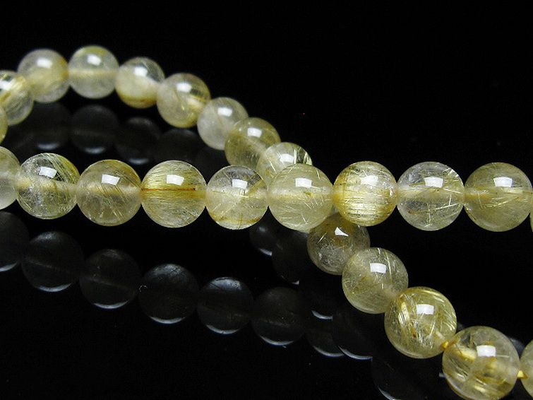 ゴールドタイチンルチル ブレスレット 7mm [t171-7988] 2枚目