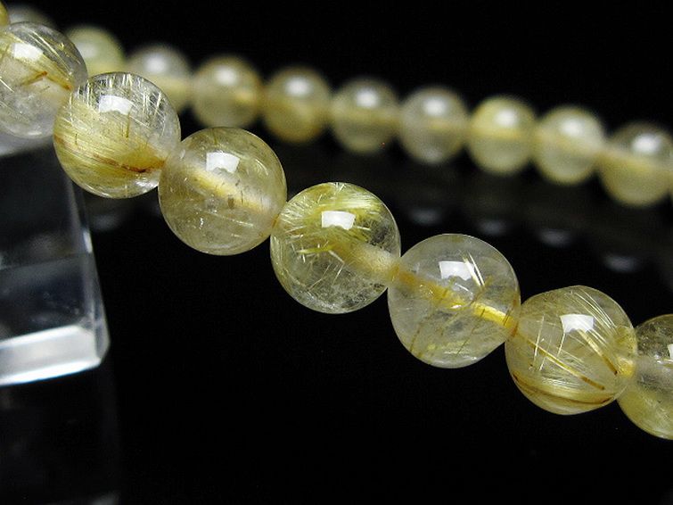 ゴールドタイチンルチル ブレスレット 7mm [t171-7988] 3枚目