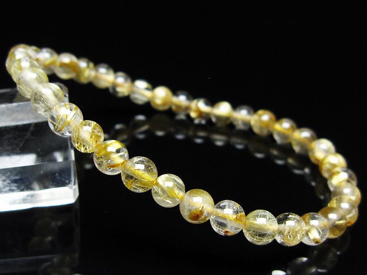 ゴールドタイチンルチル ブレスレット 5mm [t171-7993] 1枚目