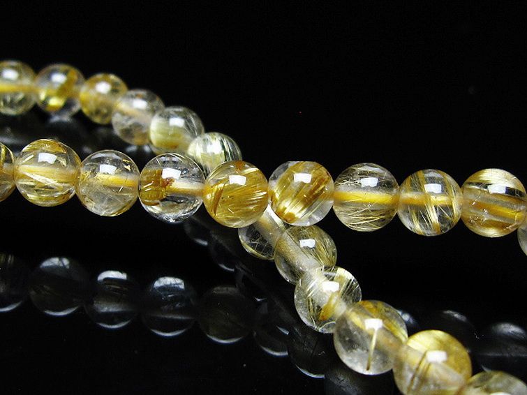 ゴールドタイチンルチル ブレスレット 5mm [t171-7993] 2枚目