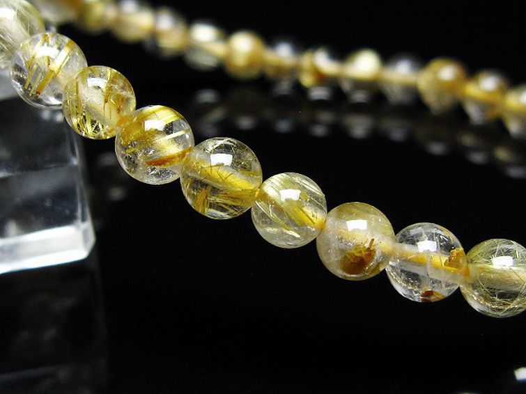 ゴールドタイチンルチル ブレスレット 5mm [t171-7993] 3枚目