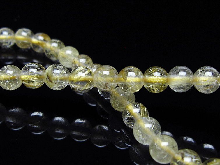 ゴールドタイチンルチル ブレスレット 5mm [t171-8002] 2枚目