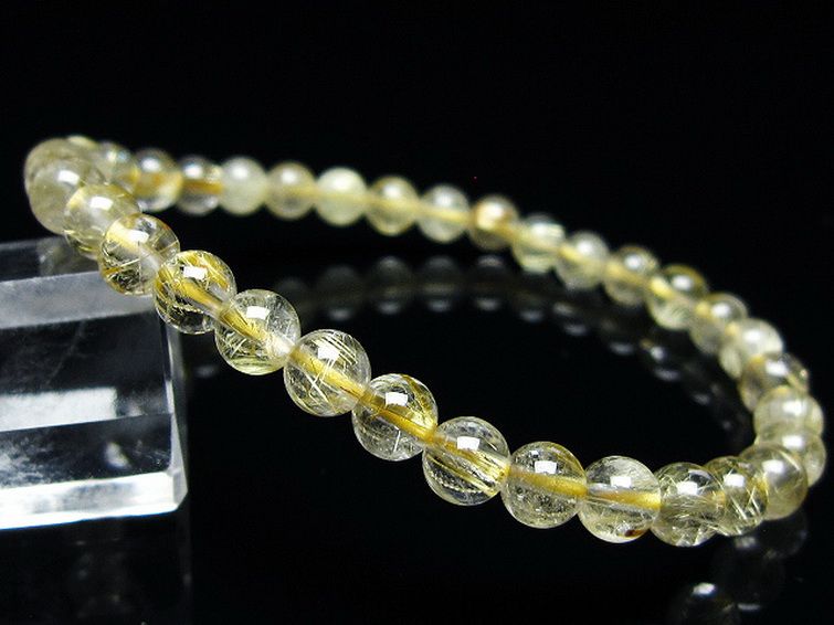 ゴールドタイチンルチル ブレスレット 6mm [t171-8004] 1枚目