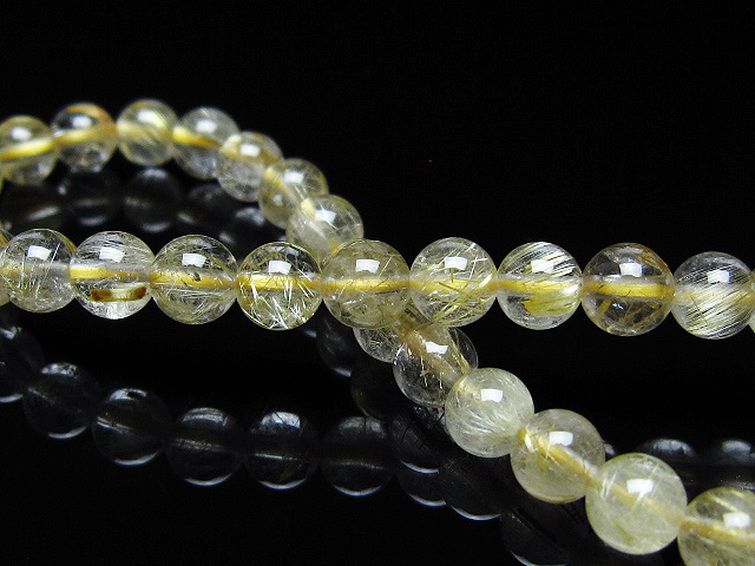 ゴールドタイチンルチル ブレスレット 6mm [t171-8004] 2枚目