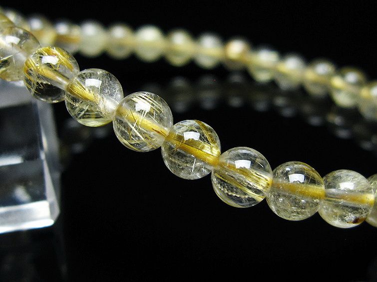 ゴールドタイチンルチル ブレスレット 6mm [t171-8004] 3枚目