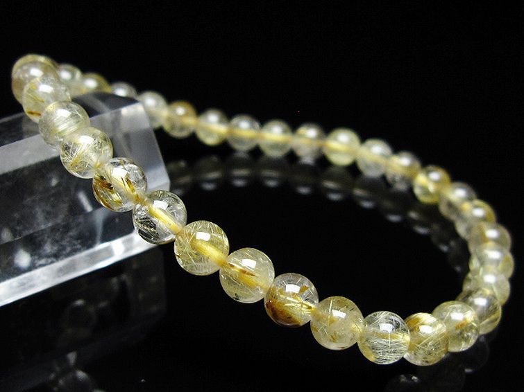 ゴールドタイチンルチル ブレスレット 6mm [t171-8005] 1枚目