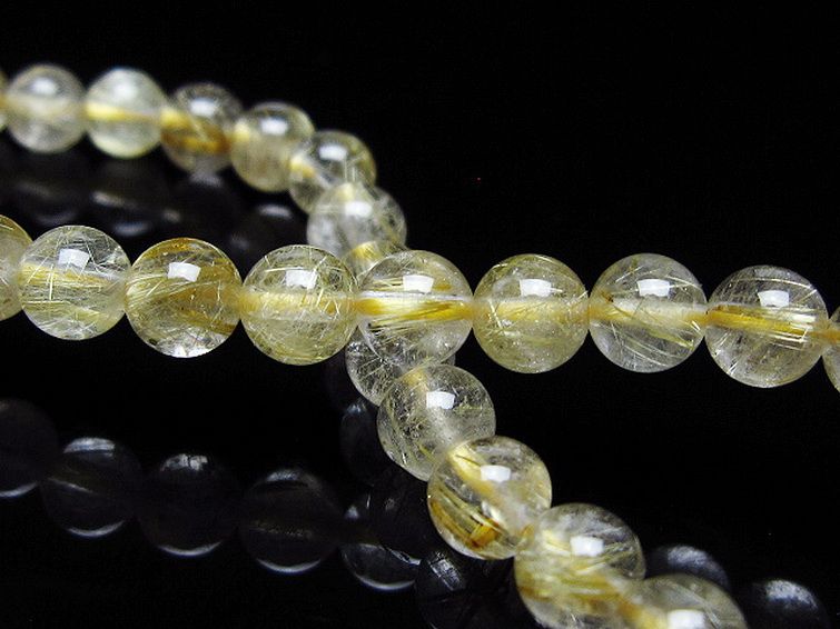 ゴールドタイチンルチル ブレスレット 6mm [t171-8005] 2枚目