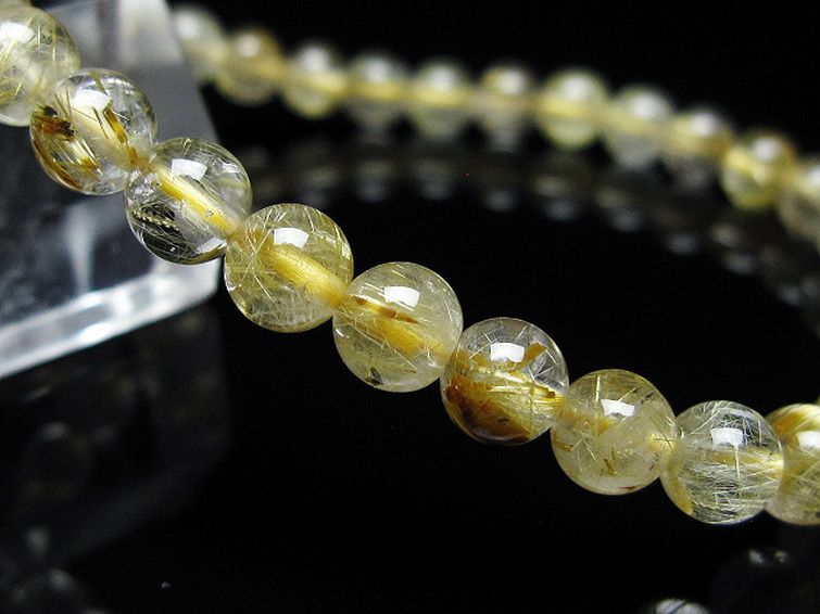 ゴールドタイチンルチル ブレスレット 6mm [t171-8005] 3枚目