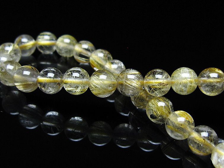 ゴールドタイチンルチル ブレスレット 6mm [t171-8010] 2枚目