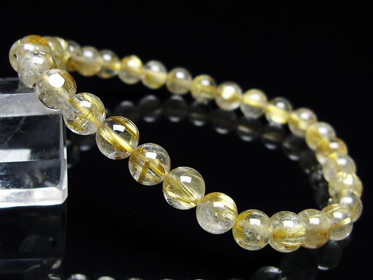 ゴールドタイチンルチル ブレスレット 6mm [t171-8011] 1枚目