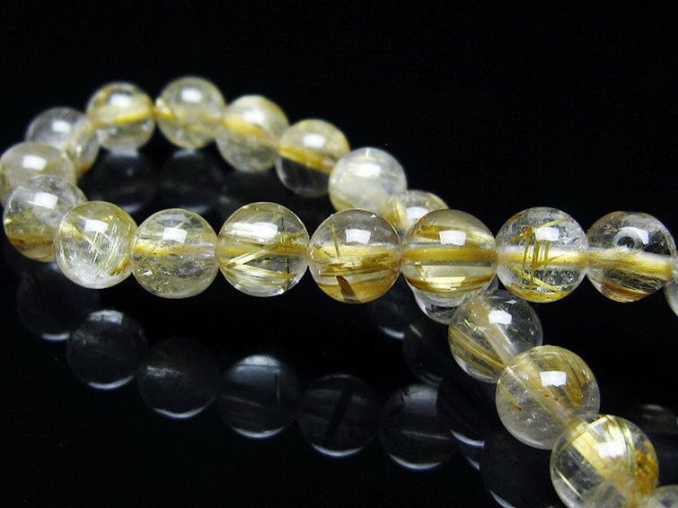 ゴールドタイチンルチル ブレスレット 6mm [t171-8011] 2枚目